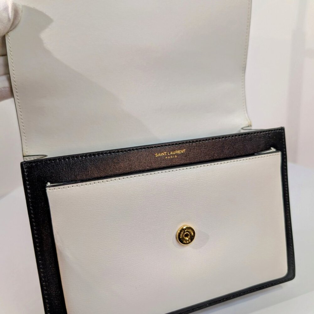 Yves Saint Laurent Sunset Black and White Shoulder Bag - Picture 8 of 16